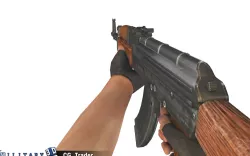 Animated Arm with AK47 Gun Lowpoly 3D Mode Low-poly 3D model
