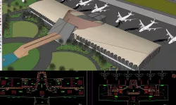 Architecture Project 176 - Airport terminal skp dwg 3D model