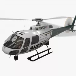  AS-350 Hillsborough County Sheriff Animated Low-poly 3D model