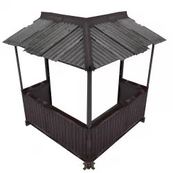 Balcony metais 01 26 Corner for Russia Low-poly 3D model