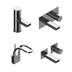 Bathroom mixer set 3D model