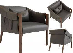 Bauer Leather Chair 3D model
