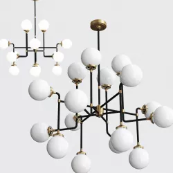 Bistro Globe Clear Glass Chandelier 16 Milk 3D model