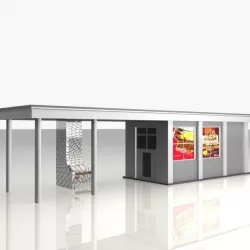 Bus stop Shelter food shop 3D model