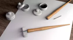 Calligraphy Set Dip Pen G Nib Ink Ceramic Pot and Pen Support 3D model