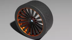 Car wheel 3D model