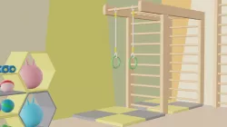 Cartoon children gym Low-poly 3D model
