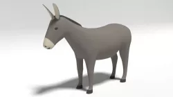 Cartoon Donkey 3D model
