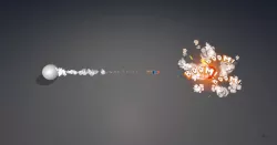 Cartoon Missile and Explosion VFX Low-poly 3D model
