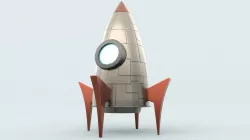 Cartoon Rocket Low-poly 3D model