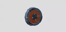 Cartoon shield with spikes Low-poly 3D model
