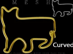 CAT WIRE - Curved Low-poly 3D model