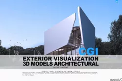 CGI Architectural l Exterior lighting setup l Psd file Low-poly 3D model
