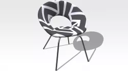 chair with patterns Low-poly 3D model