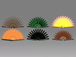 Classic Charm Decoration Fan Collection Low-poly 3D model