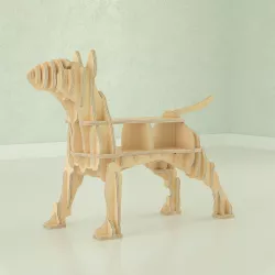 CNC cutting templates for plywood bull terrier bookshelf 3D model