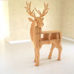 CNC vector plans for wood deer 3D model