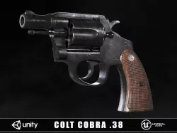 Colt Police 38 Snub Nosed Revolver Low-poly 3D model