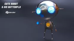 Cute Robot Low-poly 3D model