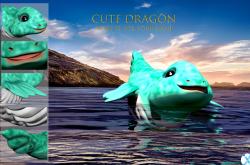 Cute Water Dragon 3D model