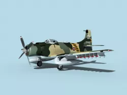 Douglas A-1H Skyraider  V23 SVAF 3D model