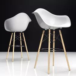 Eames DAW Bar plastic side chairs 3D model