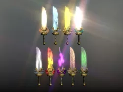 Elemental great swords collection Low-poly 3D model