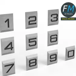 Engraved numbers 3D model
