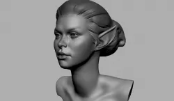 Fantasy Female Head 3D model