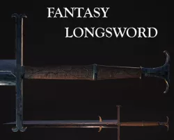 Fantasy Longsword Low-poly 3D model