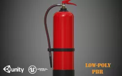 Fire Extinguisher Low-Poly Game Ready 3D Model Low-poly 3D model