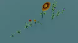 Flowers low poly Low-poly 3D model