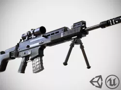 FN SCAR - H SV - Sniper Rifle - Highly Detailed - PBR Low-poly 3D model