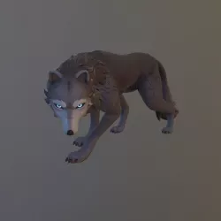 Game ready rigged wolf Low-poly 3D model