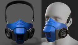 Gas mask helmet scifi fantasy space mask protection  Low-poly 3D model