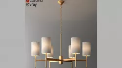 Gold Stem Chandelier 3D model