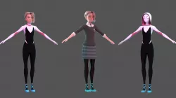 Gwen Stacy - Into the Spider-Verse Suit and School Uniform 3D model