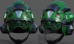 Helmet pilot scifi fantasy armor military combat soldier armor  Low-poly 3D model