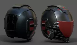 Helmet scifi fantasy space millitary cyborg armor develop  Low-poly 3D model