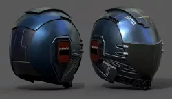 Helmet scifi space machine cyborg armor develop fantasy  Low-poly 3D model