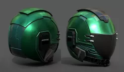Helmet scifi space machine cyborg robot armor develop  3D model