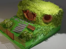 Home Hobbit Low-poly 3D model