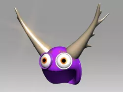 Horned Monster Eyes Toy Helmet Low-poly 3D model