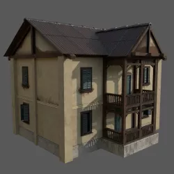 House Exterior Interior Low-poly 3D model