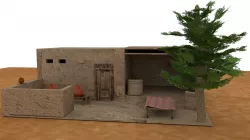 house village lowpoly texture uv unwarapping game ready  Low-poly 3D model