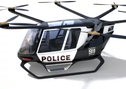 Hydrogen Powered Police Drone with Interior 3D model