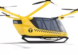 Hydrogen Powered Yellow Taxi Drone with Interior 3D model