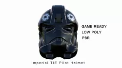 Imperial tie pilot helmet - Star Wars Low-poly 3D model