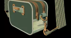 Khaki camouflage mini cross-body bag Low-poly 3D model