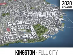 Kingston - city and surroundings Low-poly 3D model